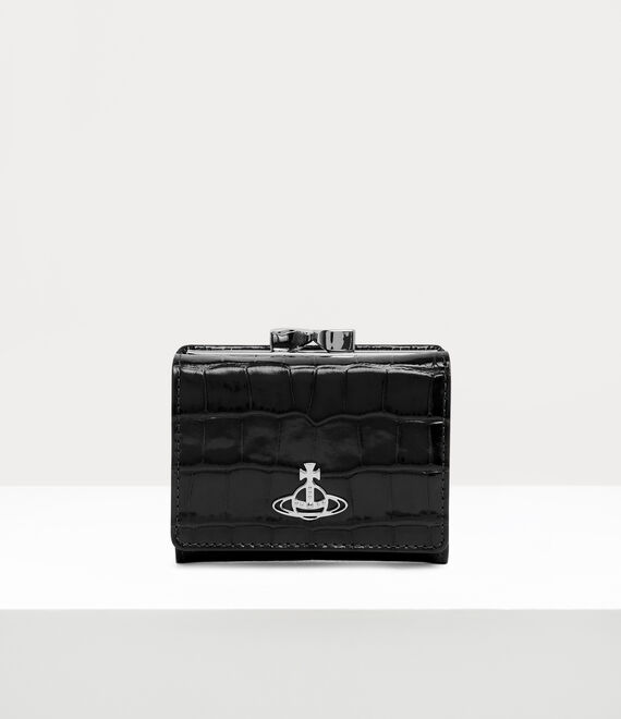 Vivienne Westwood crocodile small frame wallet black